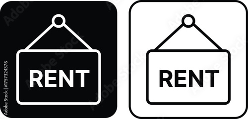 Rent icon set. Apartment Rent and real estate to let
