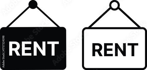 Rent icon set. Apartment Rent and real estate to let