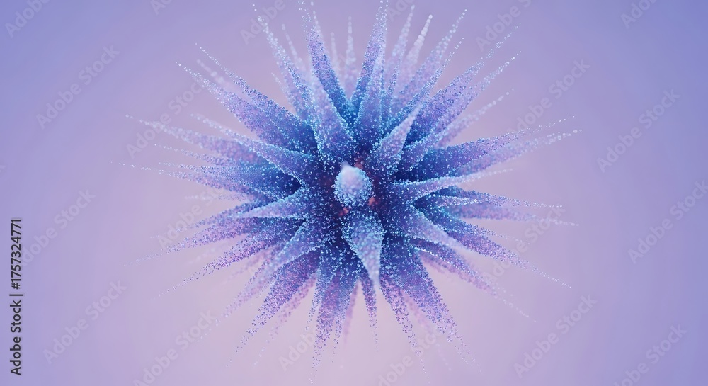 Fototapeta premium Abstract blue flower with intricate details and soft lighting, creating a delicate and ethereal atmosphere, perfect for conveying beauty, elegance, and grace