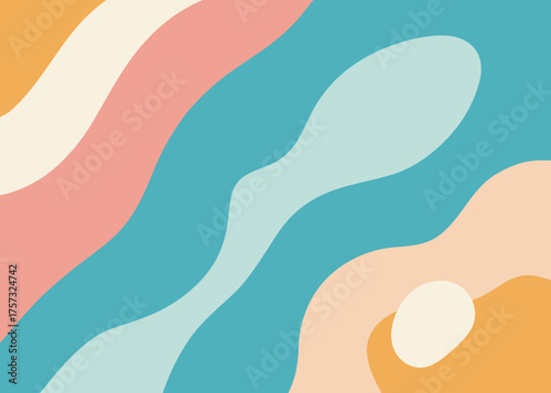 Acrylic Soft Pastel Sky and Hills Background Illustration