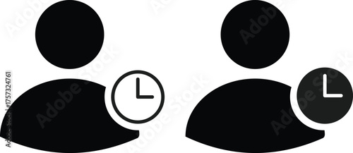 user Time management icon set. User with clock symbol. Person Schedule or appointment, Productivity Planning symbol