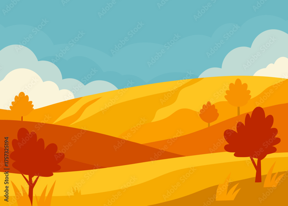 Fototapeta premium oil painting golden autumn field landscape background