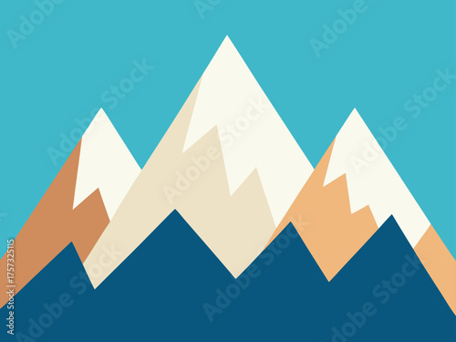 gouache simple mountain shapes nature background illustration