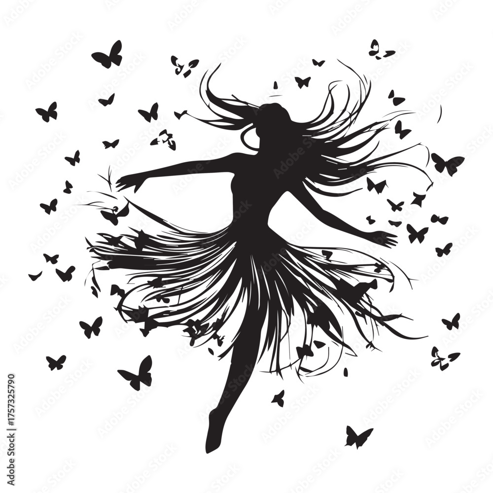 Ταπετσαρία Ballerina Female Dancer Pose, beautiful lady girl silhouette Cindrella silhoutte