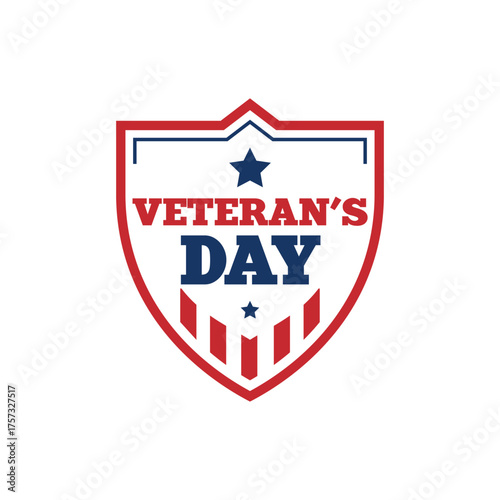 Veteran's Day Patriotic Shield Vector Template