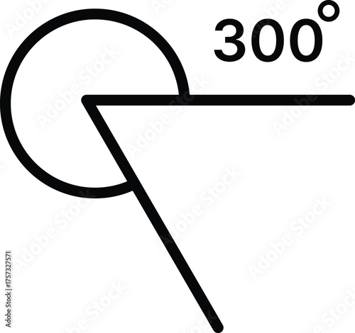 300 degree angle icon set. 300 degrees angle symbols. Mathematical or math degree angle sign 