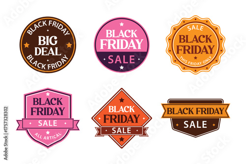 Black Friday Sale Vector Badge Bundle