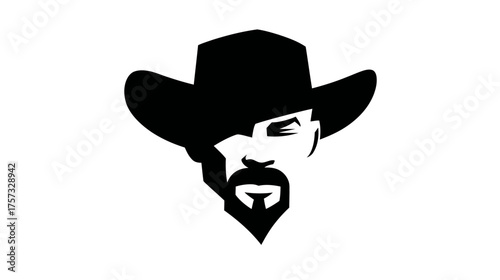 Silhouetted portrait of a man wearing a wide-brimmed hat, showcasing his face and beard