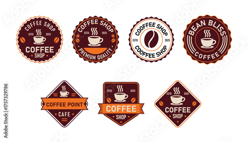 Coffee Shop Cafe Logos Vector Bundle Template