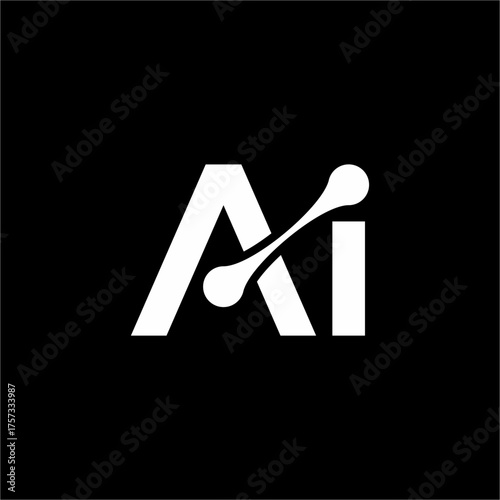 A modern 'Ai' monogram connected by a sleek molecular link. It represents Artificial Intelligence, digital interaction, and the seamless fusion of data and technological innovation. Ideal for research