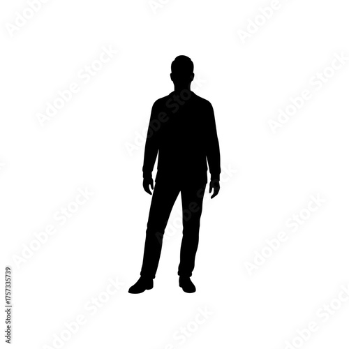 Human cartoon silhouette vector flat illustration design.