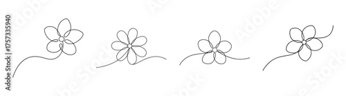 Delicate forget-me-not flower clusters delicate sketch artwork delicate floral design botanical art elements