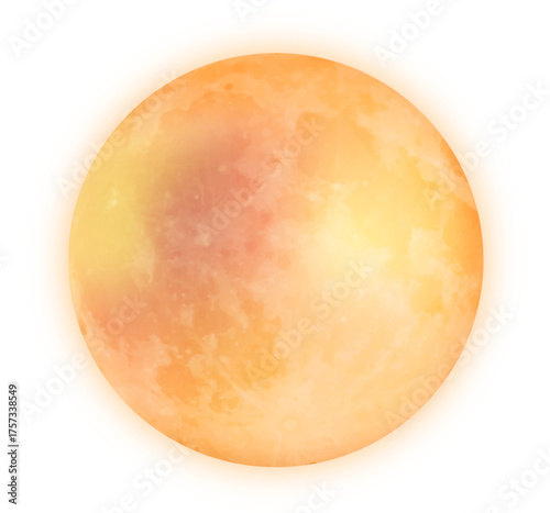 Orange full moon glowing in autumn sky — mystical harvest or blood moon symbolizing Halloween night, lunar magic, witches, wolves, and the mysterious golden light of October evenings.