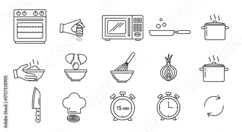 Hand drawn kitchen appliances and utensils collection