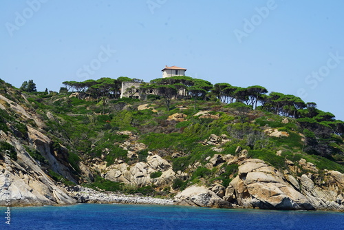 Giglio Island seen from the sea, Tuscan archipelago, Italy