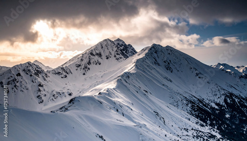 Snowy Mountain Peaks Landscape