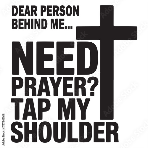 NEED PRAYER TAP MY SHOULDER CHRISTIAN CROSS