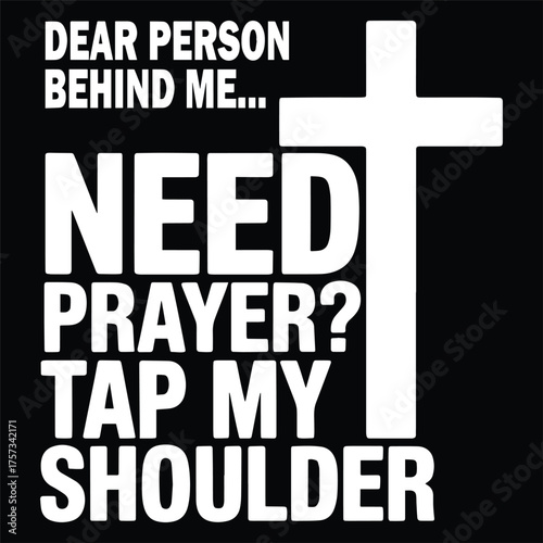 NEED PRAYER TAP MY SHOULDER CHRISTIAN CROSS
