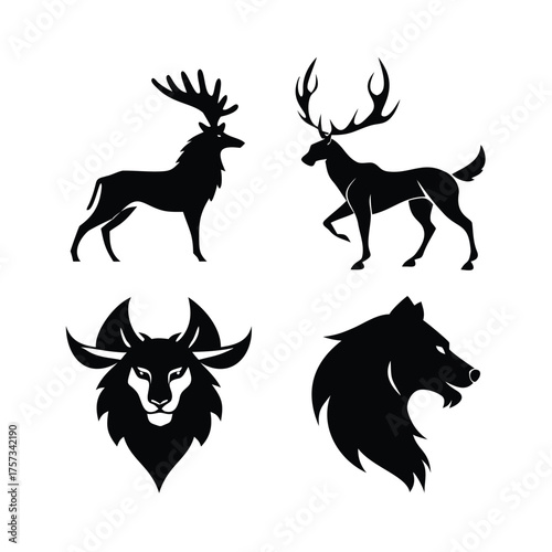 Powerful Wildlife Icons for Nature and Adventure Logos