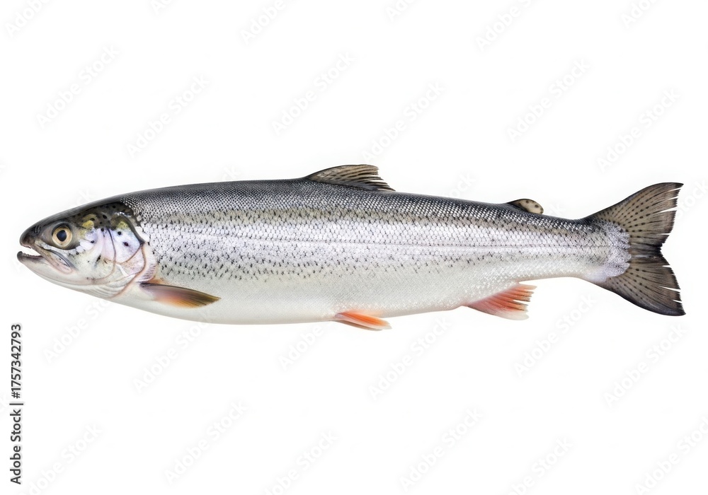 Fototapeta premium Fresh whole rainbow trout isolated on white background
