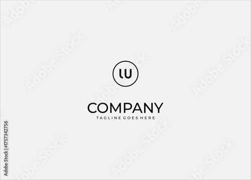 Minimalist Monogram Letters LU Circle Logo: Bold Typography Icon, Modern Initial Identity, Corporate Brand, and Simple Business Vector Graphic Design.