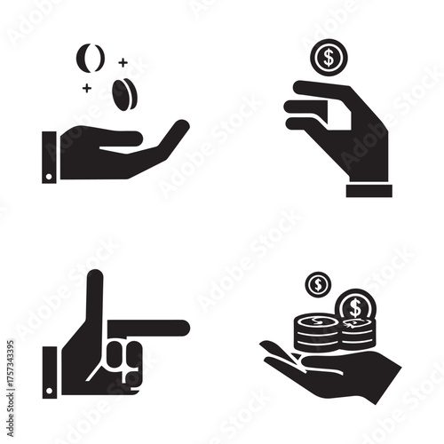 Financial document icons set ,dolla.