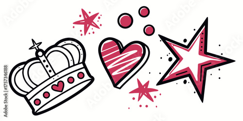    star  heart  and  rown  shapes  spraypaint  graffiti