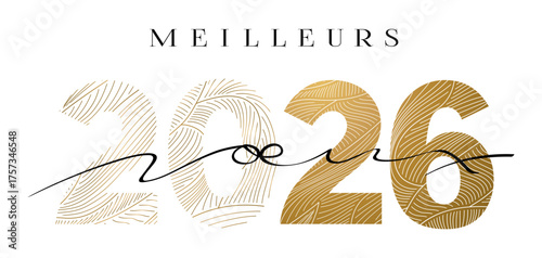 MEILLEURS VOEUX 2026 AVEC LIGNES DORÉES