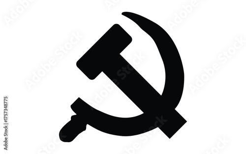 Black silhouette of the hammer and sickle symbol