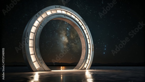 golden ring portal on the wall