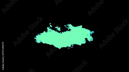 A green color  visually striking video of ink drops spreading on a Black background, ideal for artistic projects and enhancing visual storytelling .