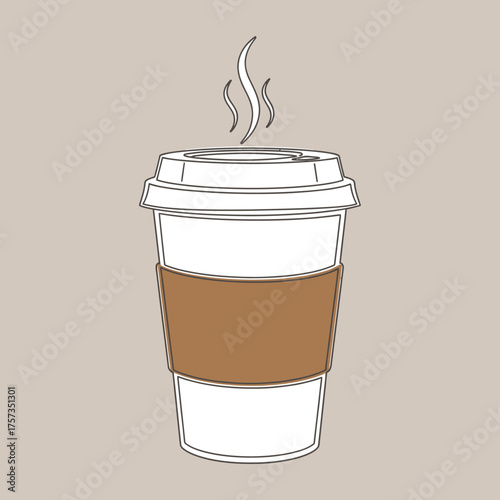 Steaming Coffee Cup Graphic Design