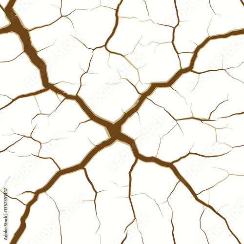 Brown cracks on a white background vector
