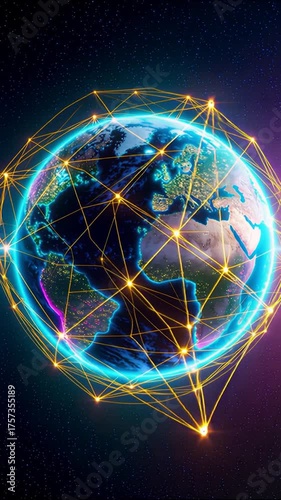 earth in space animation with lights