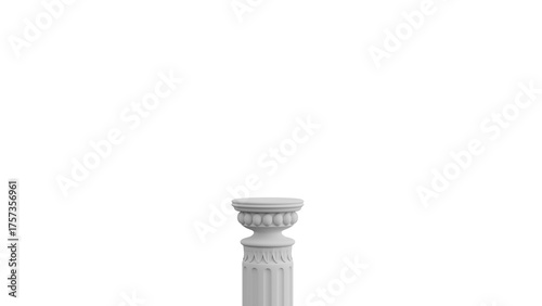 3D A small ornate classical column or podium with a decorative capital