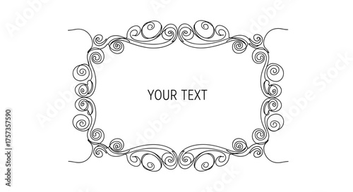 Decorative ornamental vintage frame for your text with elegant swirling patterns.
