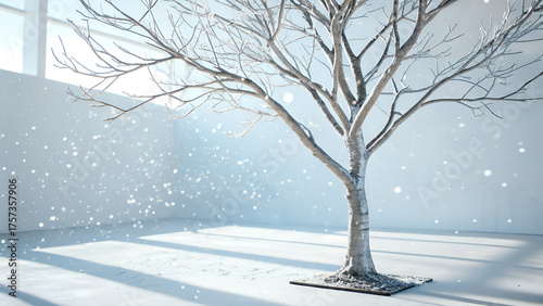 snow covered tree