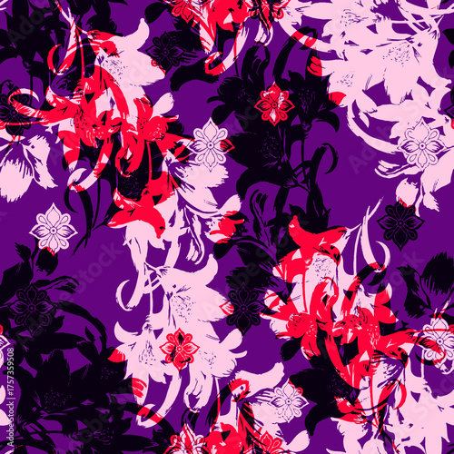 multi colored decorated hand drawn rendered traced embraided ornamental all over base background. repeat pattern geometrical texture border ethnic tribal creative design	