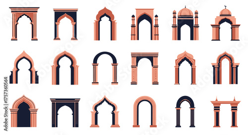 A collection of diverse architectural arch designs and styles.