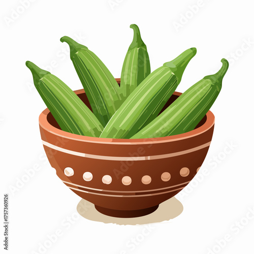 Okras in einer Schüssel