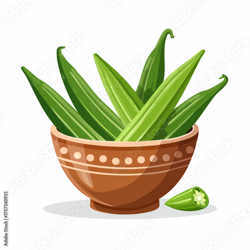 Okras in einer Schüssel