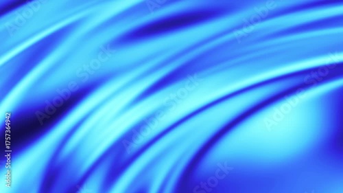 Bright Blue Wavy Silk Fabric Texture with Smooth Streaks and Light Reflections abstract