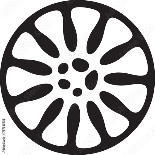 Abstract cell membrane silhouette in radial vector pattern for scientific and medical design.