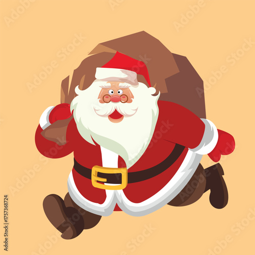 Cute Santa Clause vector flat illustration