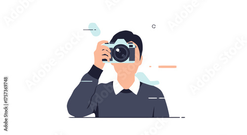 Person holding camera up to their face, as if taking photo