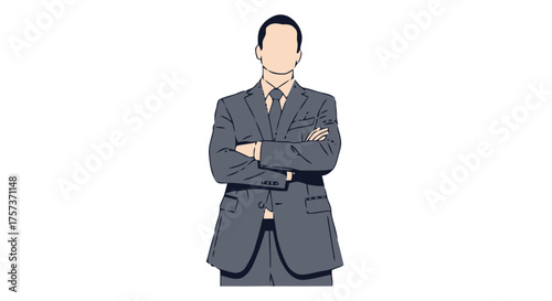 Man in formal suit with arms crossed