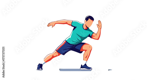Man in athletic wear running with determination