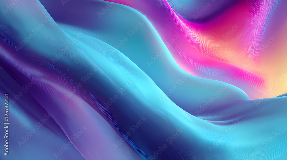 Fototapeta premium Soft flowing colorful fabric waves**