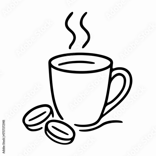 Cough drops beside tea mug