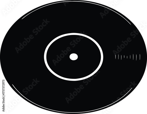 Simple vinyl record icon isolated